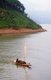 China: Small sailboat on the Yangtze (Yangzi) River, near Qutang Gorge